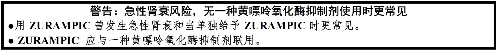 Zurampic(lesinurad)片使用说明书2015年第一版